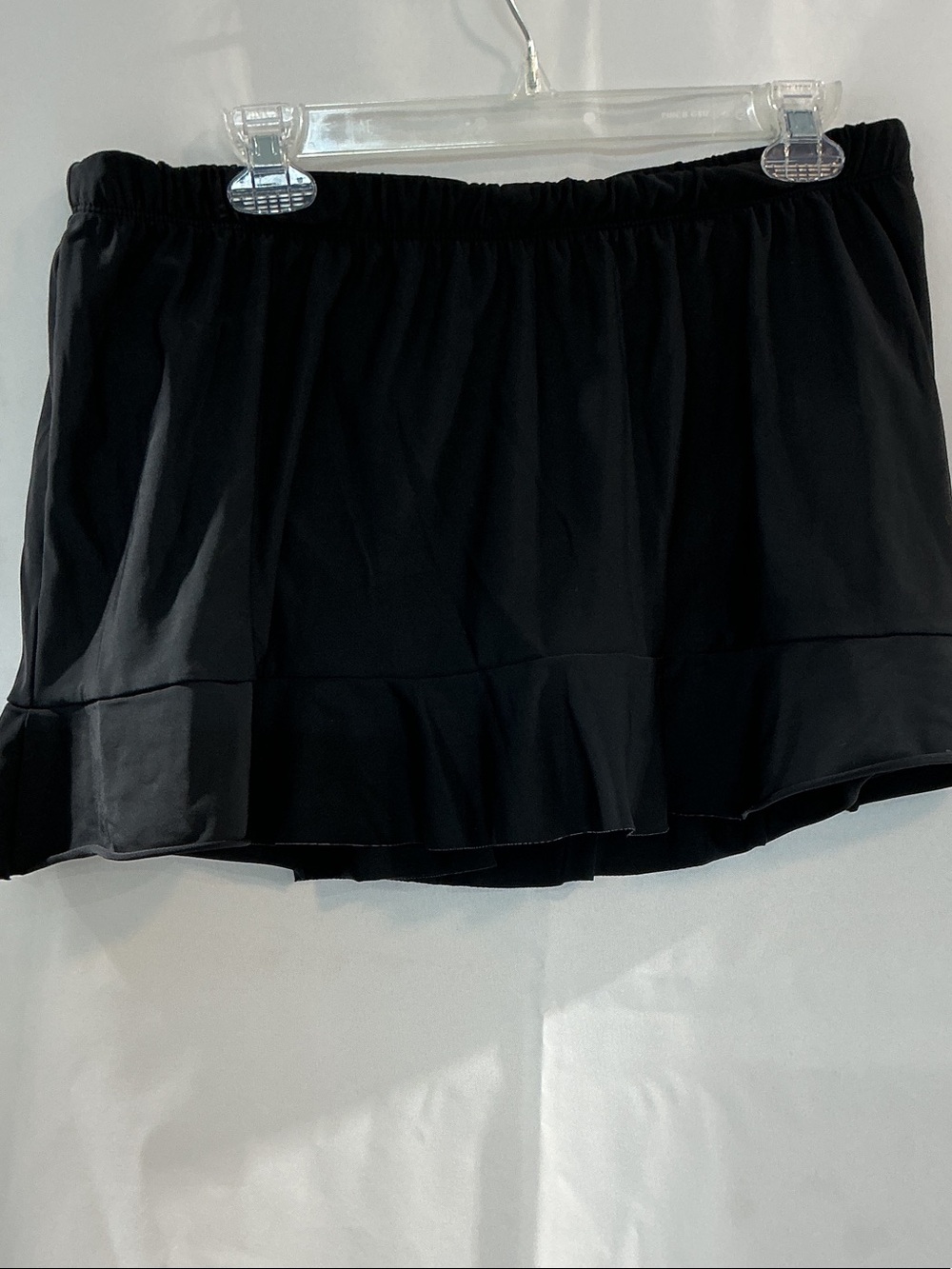Aqua Green Black Elastic Waist Ruffle Mini Skirt